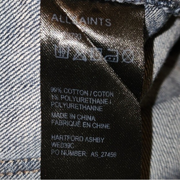 ALL SAINTS Ashby Low Rise Skinny Fit Distressed Jeans Size W27 - Picture 12 of 12